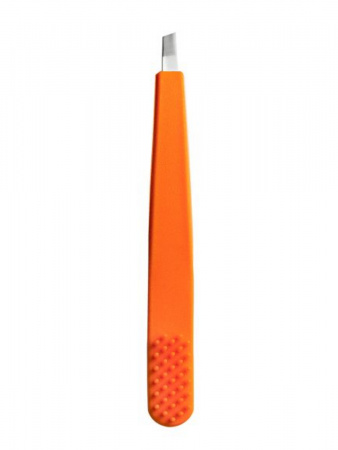 Пинцет для бровей со скошенным краем и силиконовой щеточкой Solomeya Eyebrow tweezer, 1 шт.